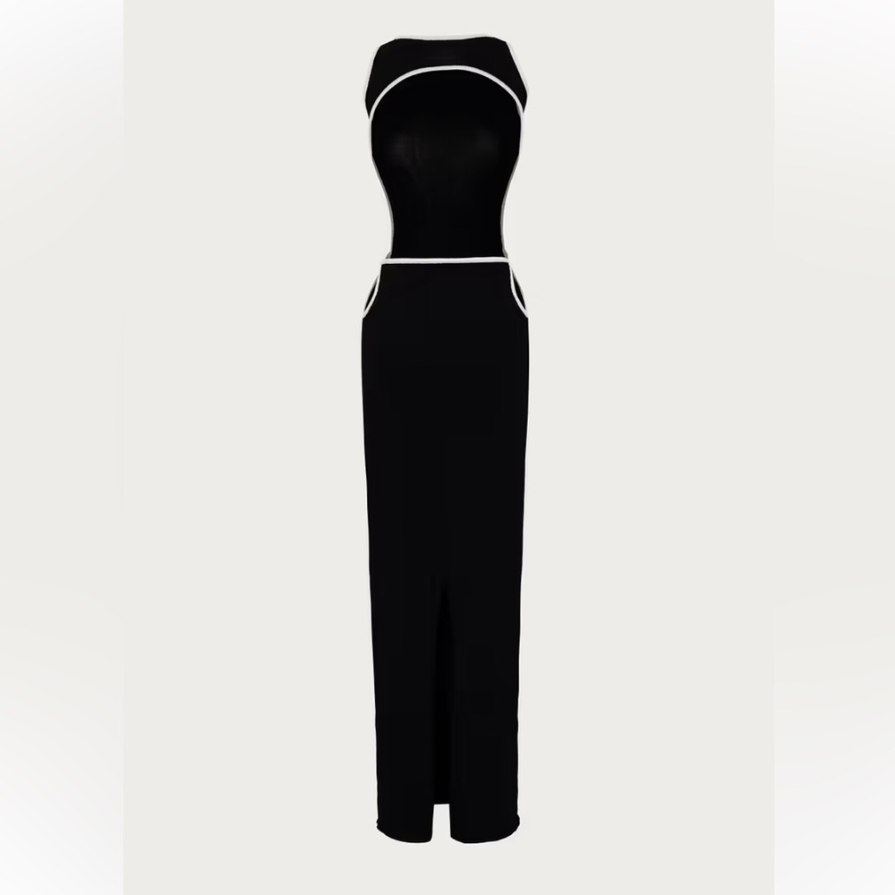 SAME Tie Maxi Dress with contrast Trim - Picture 5 of 6
